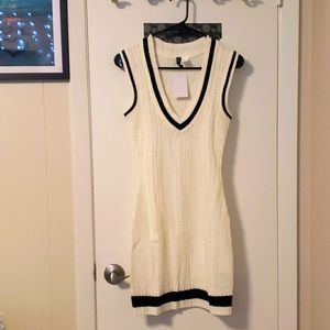 Divided xs off-white and black vest dress
